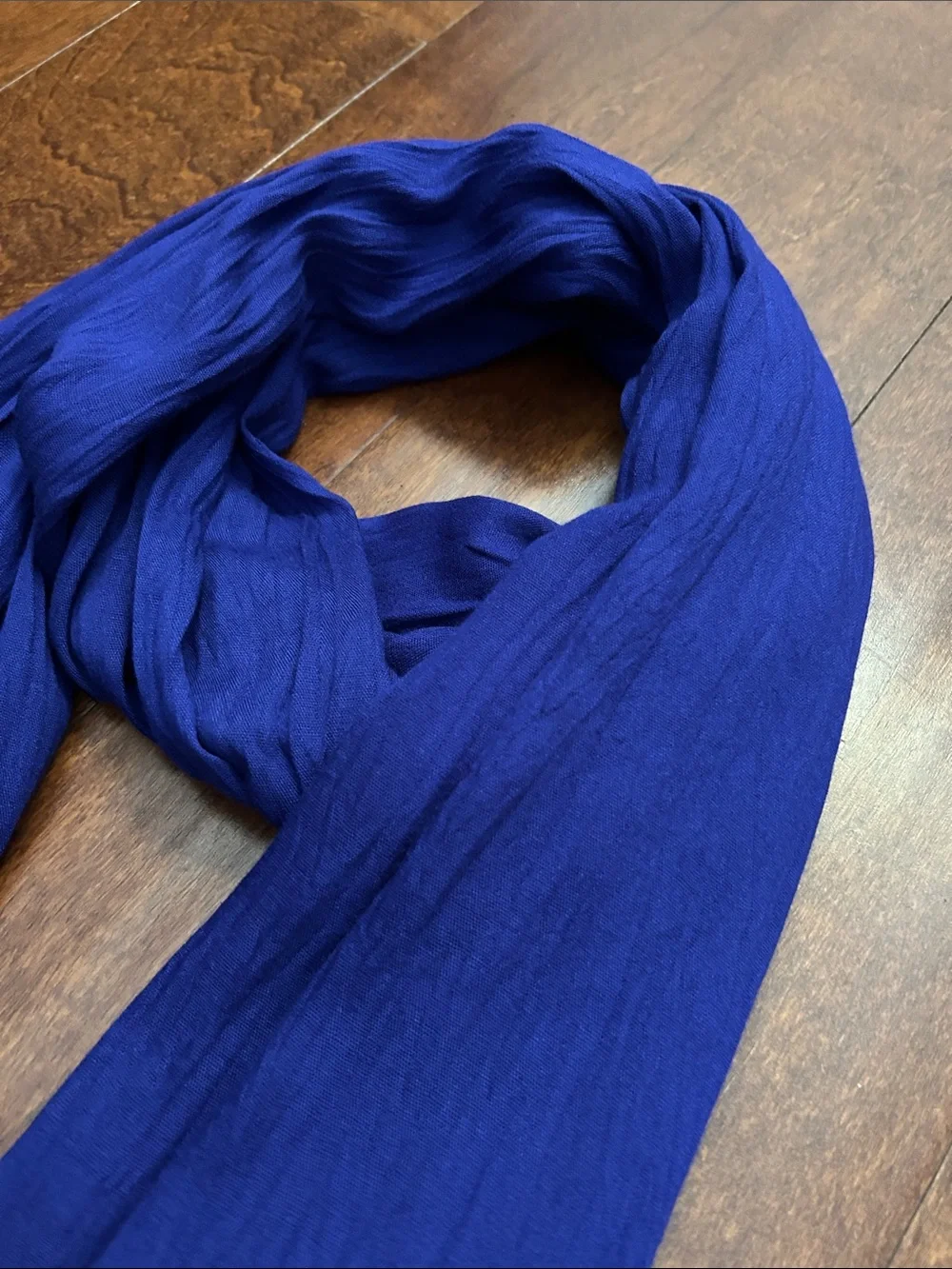 Royal Blue to Dark Inky Blue Ombre Lightweight Scarf
